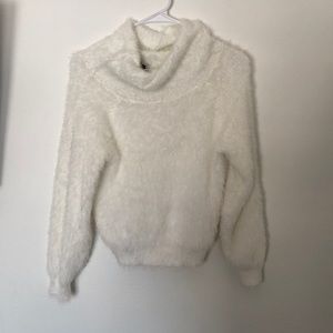 Express fuzzy crop turtleneck